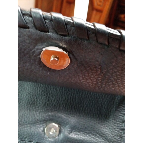 Tory Burch Marion Combo Black Leather Whipstitch Crossbody Bag W Gold Details - Picture 6 of 13